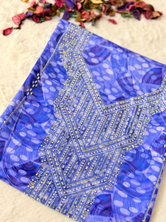 مخور حرير إندونيسي أزرق