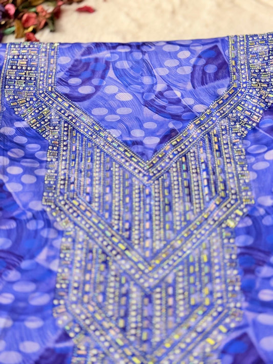 مخور حرير إندونيسي أزرق