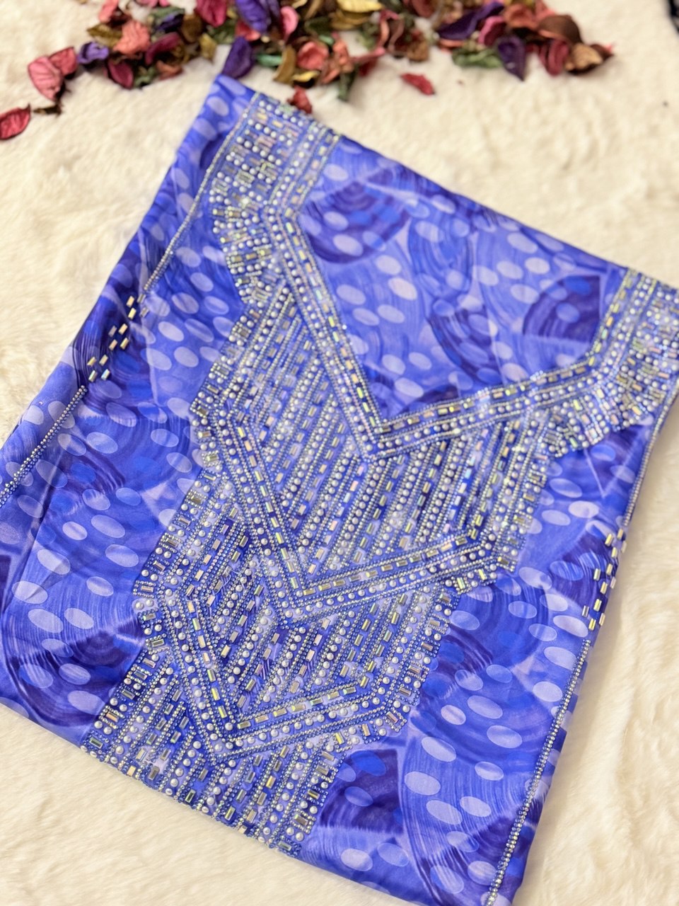 مخور حرير إندونيسي أزرق